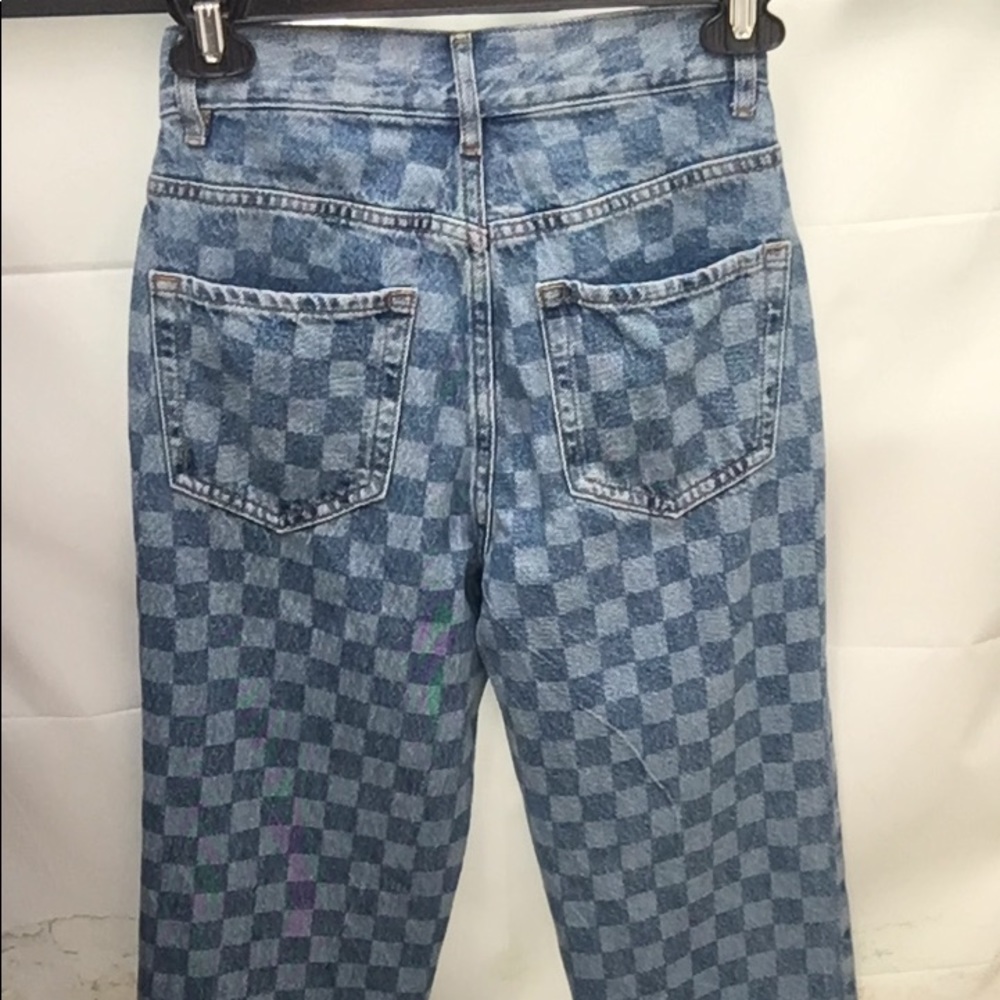 Women’s PacSun Checked Pattern High Rise Denim Jeans - Picture 7 of 12